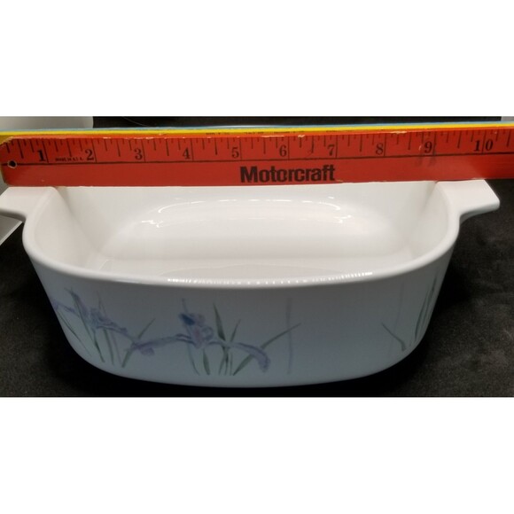 Corning Ware Shadow Iris pattern Casserole dish 2 qt w/ lid vintage rare pattern - Picture 7 of 12